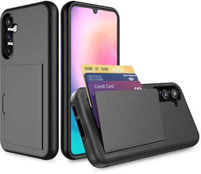 Smartphonica Telefoonhoesje Geschikt voor Samsung Galaxy A24 sterk TPU met pasjeshouder - TPU strong case with card slot - Zwart geschikt voor Samsung Galaxy A24 4G