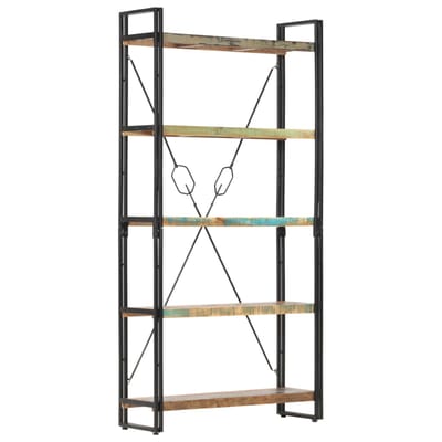 vidaXL - Boekenkast - met - 5 - schappen - 90x30x180 - cm - massief - gerecycled - hout