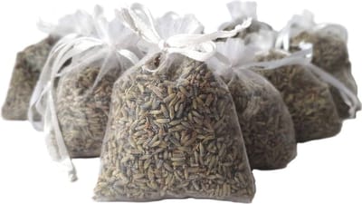 Bonheur de Provence® Lavendel geurzakjes met biologische lavendel uit de Provence - 10 stuks à 6 gram wit - cadeau - bedankje - geurzakjes kledingkast