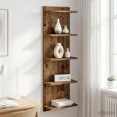 vidaXL - Wandplank - Oud - hout - 30 - x - 15 - x - 100 - cm - Bewerkt - hout