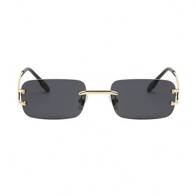 PBLIQ® Zonnebril Randloos - Heren - Dames - Zwart - Goud