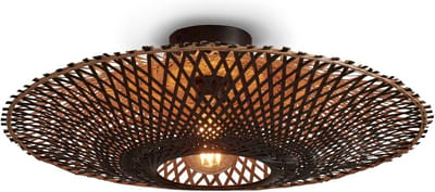 GOOD&MOJO Plafonniere Kalimantan - Bamboe Zwart - Ø60cm - Modern