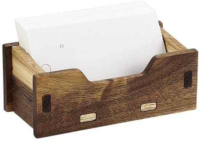 BRENZOOS- Kaarthouder Houten - Kaartdoos - Visitekaartjes Displaystandaard - Organizer - Bruiloft - Afmetingen 10,5 x 5 x 4,1 cm