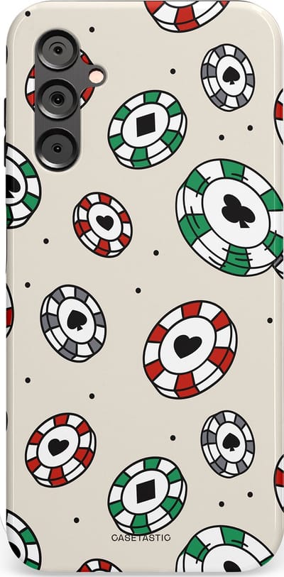 Casetastic Hoesje Geschikt voor Samsung A14 (5G/4G) - Stijlvolle Beschermende Duo-layer Case - Casino Chips Patroon