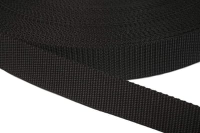 Gordelband Polypropyleen - Tasband Band Materiaal - Klusprojecten Naaien Bekleden - Extra Sterk Weerbestendig - 25mm Breed 6 Meter - Zwart
