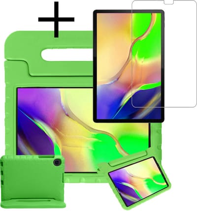 Hoes - Geschikt voor Samsung Galaxy Tab A 10.1 (2019) - Met Screenprotector - Kinderhoes Shockproof Bumper - Kidsproof Case - Tablet Hoesje - Kinder Cover - Groen