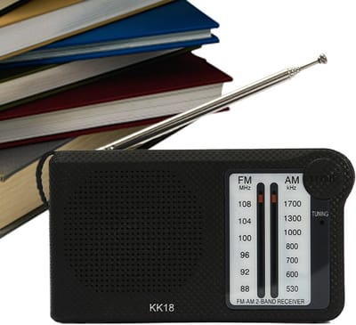 Draagbare FM Radio - Zakradio Luidspeaker - Muziek Luisteren Buiten - Stabiele Ontvangst AM/FM - 12 cm - Zwart