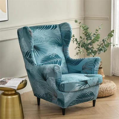 Bloemen Vleugelstoelhoes Stretch Spandex Fauteuilhoes Afneembare Bankhoezen met Zitkussenhoes Meubelbeschermer