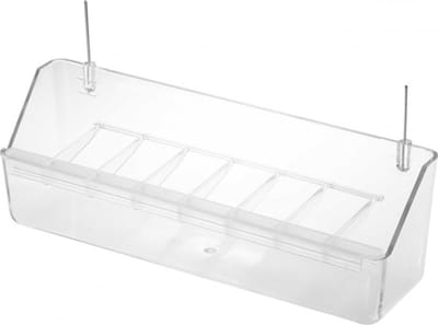 Hangbak 20 cm voor vogels – Voer- en drinkbak voor volières - Hangbak 20 cm transparant - Voerbakjes - Benodigdheden - Servies
