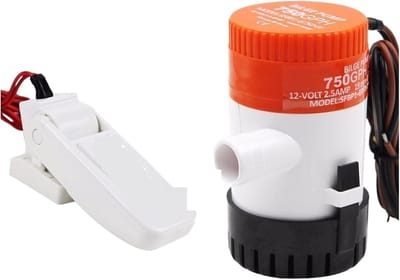 Waterpomp Boot - Bilge pomp - Water Afvoeren - Met Vlotterschakelaar - 1100 GPH - Zwart