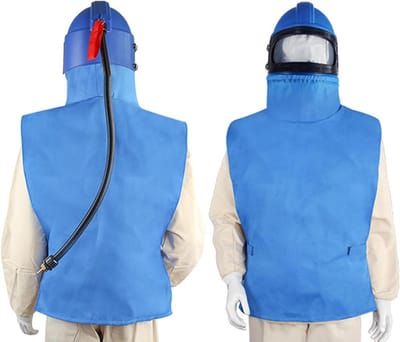Beschermende Sandblasting Helm met Canvas Sjaal - Anti-Dust Cover voor Spuiten, Houtbewerking en DIY Projecten