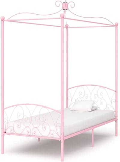Bedframe Metaal - Metalen Plateau - Slaapkamer Inrichting - Stevig Ontwerp - 100x200 cm - Roze