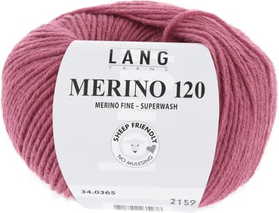 Lang Yarns Merino 120 - 365 framboos mix - Merinowol Garen