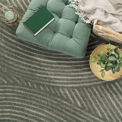 Binnen- en buitentapijt weerbestendig balkon slaapkamer boho skandi motief effen kleuren