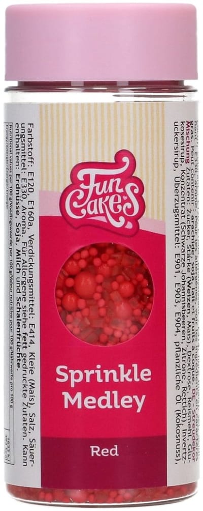 FunCakes Sprinkle Medley - Red - 70g - Eetbare Taartdecoratie