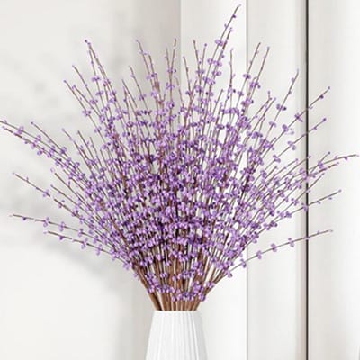 8 stuks 29,5 inch lange kunstmatige jasmijnbloemen hoge nepbloem boeket faux jasmijn planten droge takken voor bruiloft thuisfeest kantoor feest doe-het-zelf decoratie (lichtpaars)