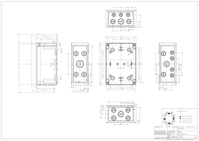 Spelsberg Lege behuizing, beschermingsgraad IP66, slagvastheid IK08, beschermingsklasse II, Ui 690V AC, nominale isolatiespanning 1000V DC, UL, DLG, DNV, halogeenvrij, 13801601