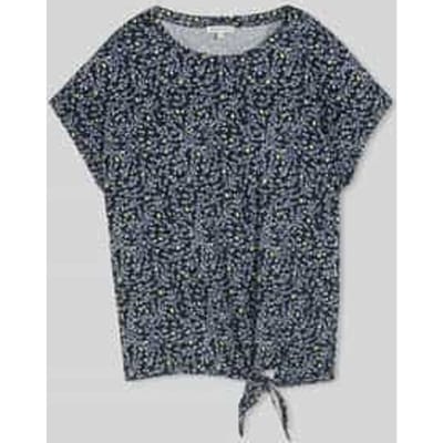 regular fit T-shirt van katoenmix met knoopdetail