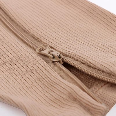 2 PAAR Compressiekousen met RITS | Steunkousen | Vliegtuigsokken voor op reis of vakantie | Compressie sokken ritssluiting | Reiskousen | bloedcirculatie | vochtafdrijvend | Etalagebenen | Beige | L / XL | 2 Paar / Kleur: ZWART