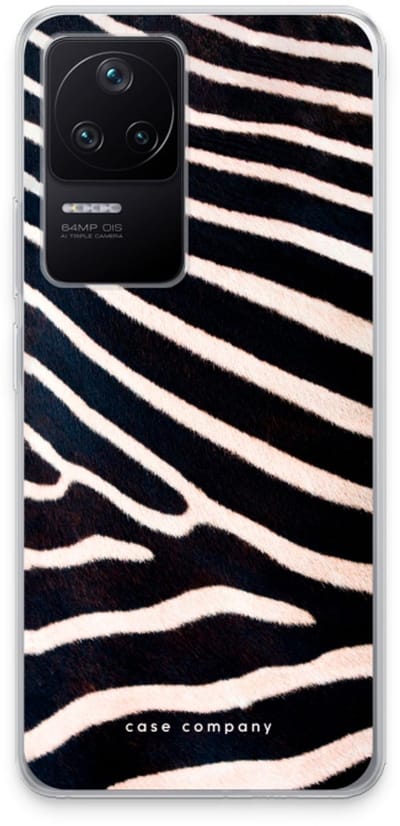 Case Company® - Hoesje geschikt voor Xiaomi Poco F4 hoesje - Zebra - Soft Cover Telefoonhoesje - Bescherming aan alle Kanten en Schermrand