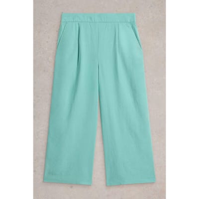 White Stuff Lorna Linen Blend Culotte Mid Teal Taglia: 10 | Pantaloni Outlet | Donna | Bianco
