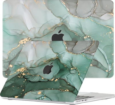 Lunso Geschikt voor MacBook Air 13 inch (2022-2026) cover hoes - case - Green Maeve