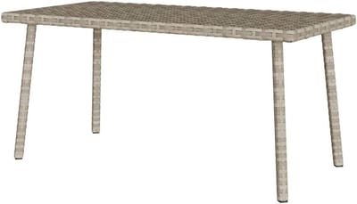 Tuintafel Rechthoekig - Terrastafel Buitentafel - Buiten Ontspannen - Onderhoudsvriendelijk Polyrotan - 80 x 40 x 37 cm - Lichtgrijs