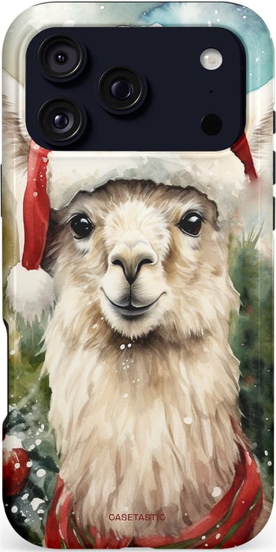 Casetastic hoesje geschikt voor Apple iPhone 17 Pro Max - MagSafe - Dubbellaagse bescherming - Kerst Lama - Fashion Case - Taupe Lichtgrijs Donkergrijs Saliegroen