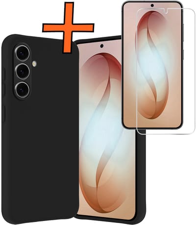 Hoes - Met Screenprotector - Geschikt voor Samsung Galaxy S26 - Sterk & Shockproof - Back Cover - Siliconen Case - Telefoon Hoes - Zwart