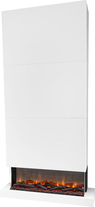 Xaralyn Elektrische wandhaard - Disegno 90XLW - wit hout - 1400 Watt verwarming - met afstandsbediening - 3-zijdige elektrische haard - sfeerhaard