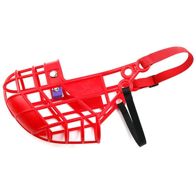 Verstelbare Hondenmuilkorf Plastic Masker Anti-blaf Bijt Mondkapje voor Kleine/Middelgrote/Grote Windhond Groene Whippet M rood