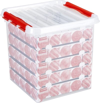 Sunware Q-line kerstballen opbergbox 38L - Voor 125 kerstballen - 40x40x40 cm