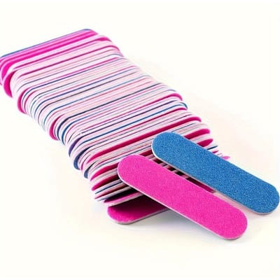 100 Stuks Dubbelzijdige Nagelknippers Mini Schuurblok Set Voor Gel Polish Manicure Pedicure Salon Nagellak Gereedschap 100pcs