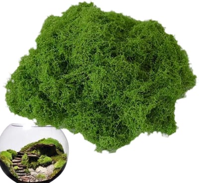 Kunstmatig Tuin Gras - Decoratief Mos - Creëren Van Displays - Ademend Colorfast Materiaal - 100g - Donkergroen