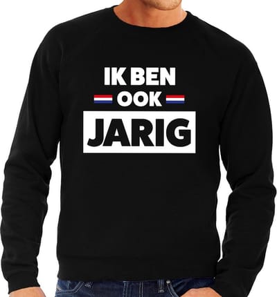 Zwart Ik ben ook jarig sweater - Trui voor heren - Koningsdag kleding S
