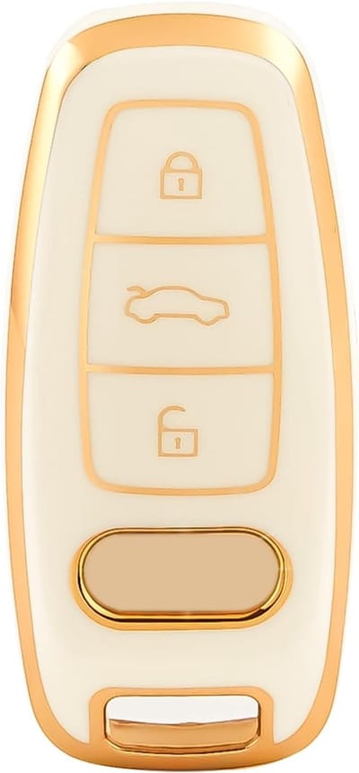 Auto Sleutelcover voor Audi Modellen - Sleutelhanger Bescherming - 3 Knoppen - Geschikt voor A1 A3 A4 A5 A6 A7 A8 Q1 Q3 Q5 Q7 Q8 S3 S4 S6 RS4 RS6 TT