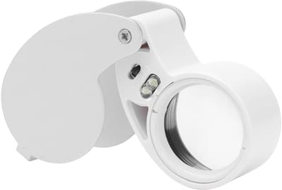 Vergrootglas met Verlichting - Loep Juwelier - Inspectie Objecten - 40x Vergroting - 58x33x25mm - Zilver