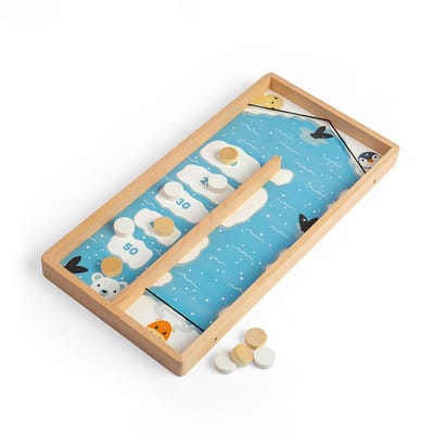 BigJigs houten Ice Puck Game - educatief kinderspel met dieren.
