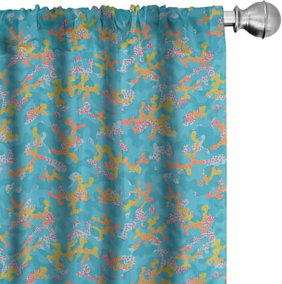 ABAKUHAUS Abstracte gordijnen – 2-delige set 75x245 cm – zeeblauw multicolor