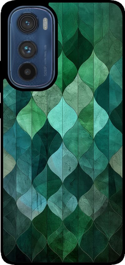 Smartphonica Telefoonhoesje Geschikt voor Motorola Edge 30 met groene bladeren opdruk - TPU backcover case green leaf design - Groen geschikt voor Motorola Edge 30