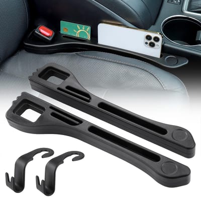 Dailygoody - Auto Stoel Pad - Opbergruimte voor Auto - Faux Leer - Zwart - Comfortabel - Geschikt voor de meeste autotypes