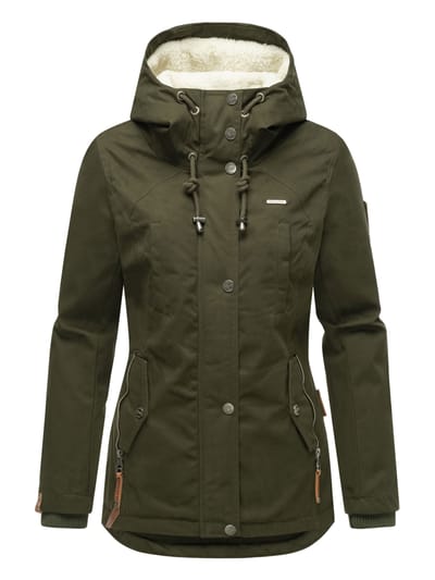 Marikoo dames winterjas met teddyfleece voering & capuchon
