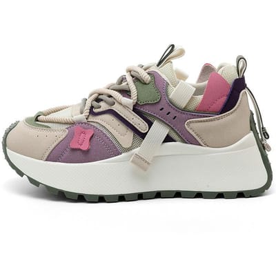 Damesschoenen Lente Nieuwe Trend Platform Mode Veelzijdige Sneakers Kleurafstemming Mode Vetersluiting Casual Schoenen Dames 42 groen