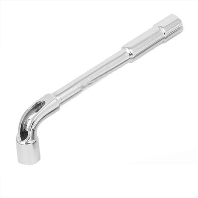 Dailygoody - Buissteeksleutel - Dubbele moer - Ruimtebesparend en compact - Zilver - Hoeksleutel - Ideaal voor autobezitters - Geschikt voor huishoude...