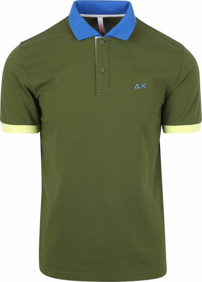 Sun68 Poloshirt Color Way Donkergroen - Maat M - Heren