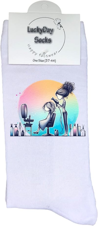 Kapster - Valentijns Cadeau - Grappige sokken - Leuke sokken - Hem Haar sokken - Vrolijke sokken - Sint cadeau - Vaderdag - Moederdag - Verjaardag cadeau - Kerst cadeau - Kapper - Barber - Leuk Cadeau - Socks maken Happy - 37-44
