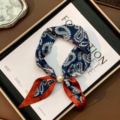 Elegante Parel Magnetische Sjaal Dames Zomer Veelzijdig Ademend Neckerchief Mode Accessoire Nekwikkel Sjaals One Size gray