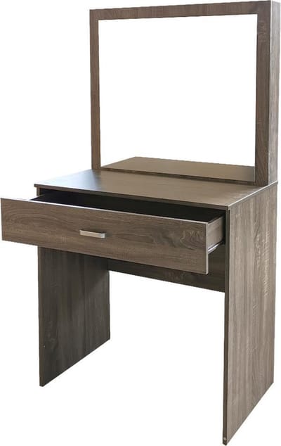 Kaptafel make up visagie - opmaaktafel - toilettafel - met grote spiegel - bruin