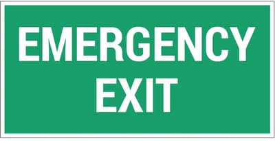 Emergency exit bord | gecoat dibond materiaal | 20 x 10 cm