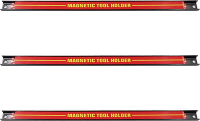 Somstyle Magnetische Gereedschapshouder Set - 3 Stuks - 45 CM - Ophangsysteem Tuingereedschap - Wandhouder - Rood / Zwart